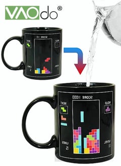 Buy Tetris Pattern Mug High Temperature Color-changing Tea Cup Comfortable Handle Thickened Coffee Mug Suitable for Cold and Hot Drinks 350ml in UAE