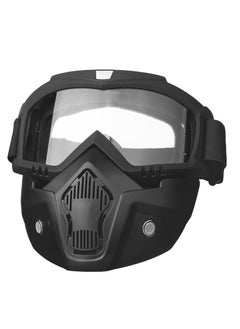 اشتري Motorcycle Goggles Detachable Face Mask, Airsoft Mask Full Face, Protective Gear Compatible with Helmet for Men Women Kids Youth, Detachable Clear Goggles for Motorcycle ATV Dirt Bike في الامارات