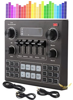 Buy Sound Card V9 Live Broadcast Sound Card External Stereo Audio Mixer Broadcast Metal Frosted Body Easy Operation Live Sound Card For Live Streaming and Games in UAE