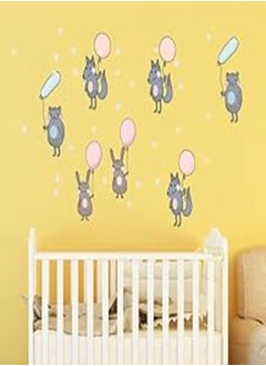 اشتري Decorative kids room sticker - Animals of the woods friends of children (60x60cm) في مصر