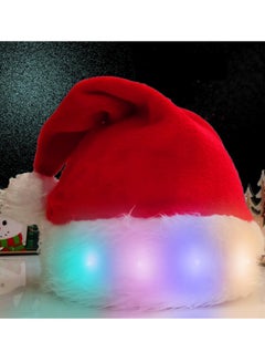 Buy New Festival Decoration Long Plush Luminous LED Festival Hat Santa Claus Hat Festival Supplies in UAE