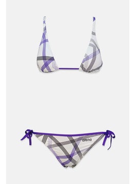 اشتري Women 2 Piece Bikini Bottom And Padded Top, White and Violet في السعودية