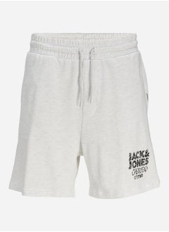 Buy Logo Print Relaxed Fit Shorts with Drawcord in Saudi Arabia