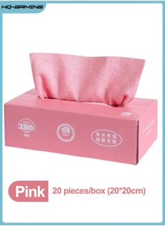 Buy 20 Sheets Cleaning Cloths Cleaning Towels Microfiber Towel,Reusable Dish Cloths with Dispenser Box,Lazy Rags Car Wipes,Multi-Purpose Cleaning Cloths for Home Kitchen Pink in Saudi Arabia