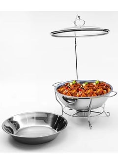 Buy Stainless Steel Buffet Chafing Dish Food Warmer and Heater 6.0L in UAE