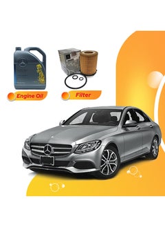 اشتري C300 8 Liters 5W40 Mercedes Oil And Original Filter في الامارات