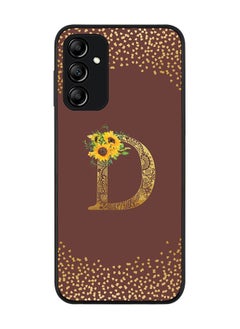 Buy Rugged Black edge case for Samsung Galaxy M14 5G Slim fit Soft Case Flexible Rubber Edges Anti Drop TPU Gel Thin Cover -  Custom Monogram Initial Letter Floral Pattern Alphabet - D  (Brown ) in UAE