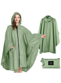 اشتري Lightweight Waterproof Rain Poncho for Women and Men, Windproof Reusable Ripstop Breathable Raincoat with Hood for Outdoor Activities quick-dry Hooded Raincoat في السعودية