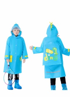 اشتري Kids Rain Poncho, Children's raincoats, Kids Raincoat Girls Boys Reusable Rain Poncho Jacket, Waterproof Jacket with Hood Toddler Rainwear Rain Coat (Dinosaur M) في السعودية