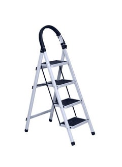 اشتري 4-steps Foldable Aluminum Ladder Household Use for Indoor Outdoor with Non-slip Steps في الامارات