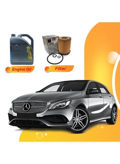 اشتري A250 7 Liters 5W40 Mercedes Oil And Original Filter في الامارات