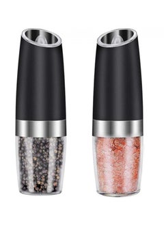 اشتري 2 Pack Automatic Pepper Grinder, Electric Salt Grinder, Kitchen Coarseness Adjustable Spice Mill Shakers with LED Light Dining Kitchen Home Office في الامارات