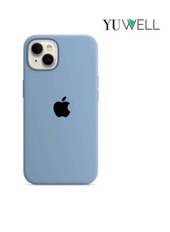 Buy iPhone 14 Silicone Protective Case For iPhone 14 6.1inch Soft Liquid Gel Rubber Cover Shockproof Thin Cover Compatible For iPhone 14 Light Blue in UAE