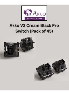 Buy Akko V3 Pro Cream Black Keyboard Switch with Dustproof Stem for Mechanical Gaming Keyboard, 5-Pin Linear Switches for Gaming Keyboard(45pcs) in UAE