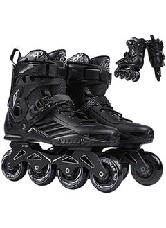 Buy Inline Skates for Adult Professional Single Row Roller Blades Speed Skating Shoes Without Physical Brake in UAE