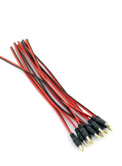 اشتري RACO DC Power Pigtail Cable Adapter Connectors for CCTV Surveillance Video LED Lighting - 6pcs (Male Connector) في الامارات