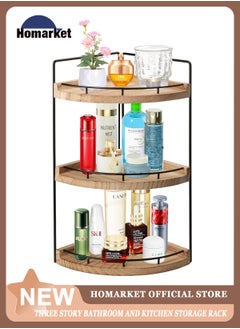 Buy 3-Tier Countertop Organizer for Bathroom Counter Stylish Wood Bathroom Vanity Organizer Shelf Storage - The Perfect Addition to Your Bathroom Counter Decor in Saudi Arabia