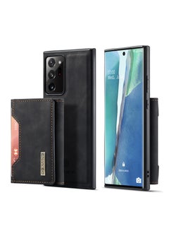 Buy Wallet Case for Samsung Galaxy Note 20 Ultra, DG.MING Premium Leather Phone Case Back Cover Magnetic Detachable with Trifold Wallet Card Holder Pocket (Black) in UAE