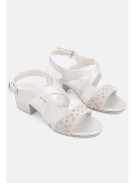 Buy Kid Girl Charli Gabby Adjustable Buckle Sandal, Silver in UAE