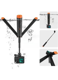 Buy TELESIN 4 in 1 Selfie Stick Floating Hand Grip Tripod Waterproof Extendable Selfie Monopod for GoPro Hero 13, 12, 11, 10, 9, 8, 7, 6, 5, 4, 3, 3+、DJI OSMO、Insta360 and Most Action Camera in UAE