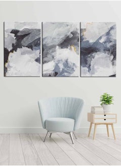 Buy Set Of 3 Framed Canvas Wall Arts Stretched Over Wooden Frame, Abstract Paintings, For Home, Living Room, Office Decor in Saudi Arabia