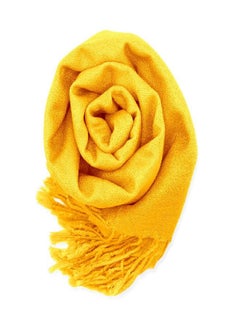 اشتري GEARONIC Soft Pashmina Scarf for Women Shawl Wrap Scarves Lady Women's Scarfs in Solid Colors - Yellow في الامارات