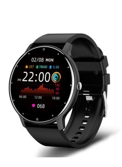 Buy Smart Watch 1.28 inch Full Touch Screen Sport Tracker Watch Waterproof Bluetooth Silicone Strap Black for Men Women in UAE
