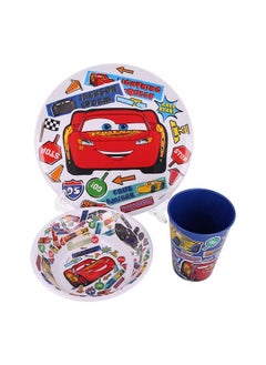 اشتري 3-Piece Disney Cars Sticker Melamine Snack Set في الامارات