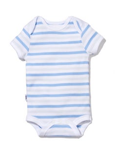 Buy Sleep Wear Short Sleeve Bodysuit - 9M Cornflower Blue Stripe in UAE