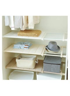 Buy Adjustable Storage Rack Expandable Separator Shelf for Wardrobe, Cupboard, Bookcase Compartment Collecting 24 * 57-100cm in UAE