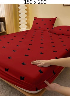 اشتري شرشف سرير مفرد أحمر 150x200 سم بدون غطاء وسادة في السعودية