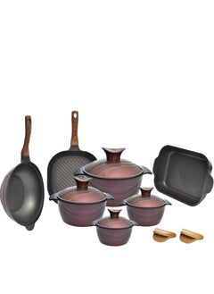 اشتري Set of 9 (Grill 30 + Wok 30 + Casserole 36 + 3 Nice Cooker Covers + 3 Potato Pot (20.24.30) في مصر