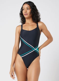 Buy Stripe Detail Sleeveless Swimsuit in UAE