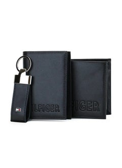 Buy Tommy Hilfiger Set Wallet - Keychain - Card Holder Black Men - Leather in Egypt