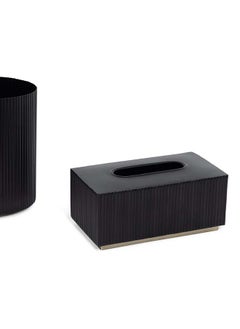 Buy Prestige Tissue Box, Black & Gold - 26.5x14.5 cm in UAE