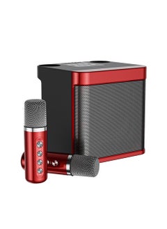 اشتري YS-203 Professional Portable Dual Microphone Bluetooth Smart Speaker External Karaoke Equipment في الامارات