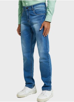 Buy Thomas Scott Men Smart Clean Look Heavy Fade Cotton Jeans in Saudi Arabia