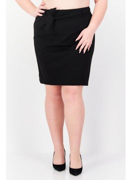 اشتري Women Plus Size Solid Mini Skirt, Black في الامارات