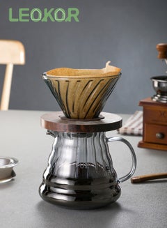 Buy 2 Pcs Coffee Filters And Coffee Pots Coffee Filter Set Heat Resistant Glass Coffee Maker 600ML in Saudi Arabia