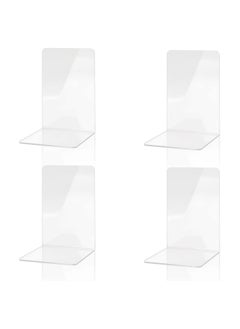 Buy 2 Pairs Clear Acrylic Bookends Acrylic Book Ends for Book Shelves for School Supplies Library Books Office Book Holder in Saudi Arabia