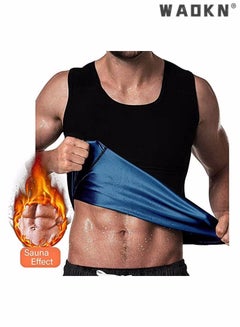 Buy Men Sauna Shaper Vest Thermo Sweat Shapewear Slimming Tank Top Gym Fitness Workout Zipper Corset Shirt Fat Burning Slimming Body Shaper Sauna Vest in UAE