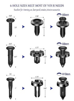 اشتري AXELECT 200Pcs Push Bumper Fastener Rivet Clips, Universal Fender Plastic Retainer Clips for Toyota GM Ford Honda Acura Chrysler في الامارات