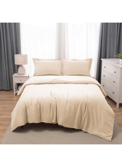 اشتري Bedding Duvet Cover Queen Size Set- 1Pieces Duvet Cover 220X220Cm / 2Pieces-Pillow Shams 50X75Cm (Ivory, Queen) في الامارات