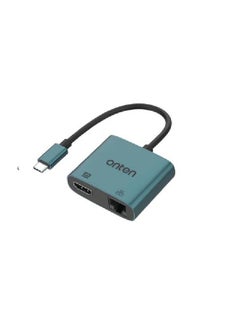 اشتري محول 2 في 1 من USB-C إلى HDMI 4K من ONTEN مع RJ45 (100/10 ميجابايت في الثانية) في مصر