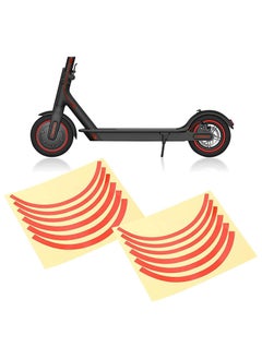 Buy Scooter Reflective Sticker Front Rear Wheel Tyre 2PCS Electric Scooter Wheel Cover Protective Shell(red) in UAE