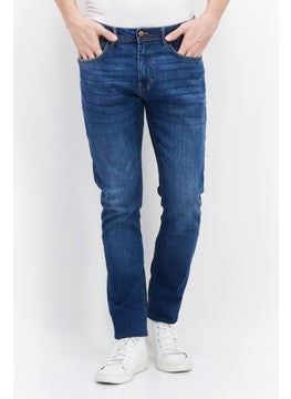 اشتري Men Tapered Fit Washed Fit Denim Jeans, Bluie في السعودية