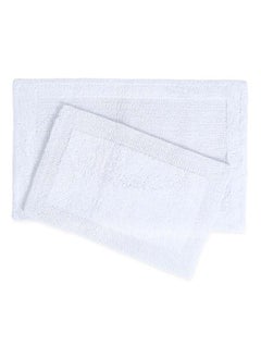 اشتري 2- Piece Ultra Spa Reversible Bath Mat Set, White في الامارات