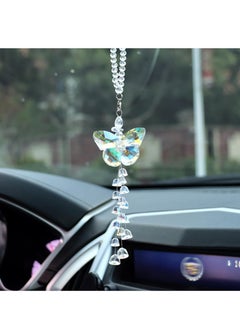 اشتري Crystal Butterfly Car mirror Pendant,Rear View Mirror Pendant, Car and Home Hanging Decorations Ornament في السعودية