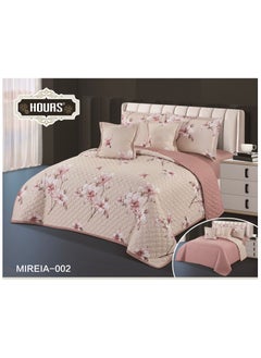 Buy Compressed double-sided floral bed comforter set, 6 pieces, size 240 * 220 cm in Saudi Arabia