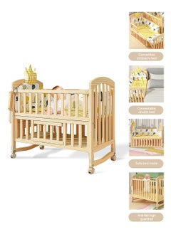 Buy Multifunctional Baby Beside Crib, Infant Toddlers Wood Bed With Double Decker, Baby Swing Cots With Changing Table, Suittable From 0-12Years in Saudi Arabia